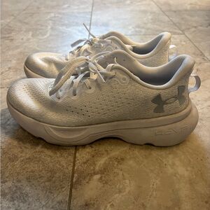 Under Armour Silver and White HOVR Sneakers